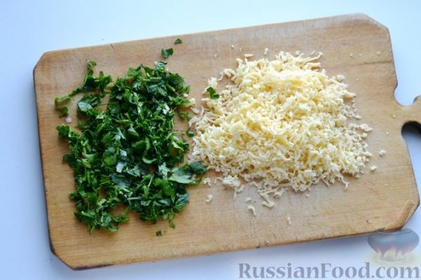Рисовая запеканка с ветчиной, сыром и зеленью